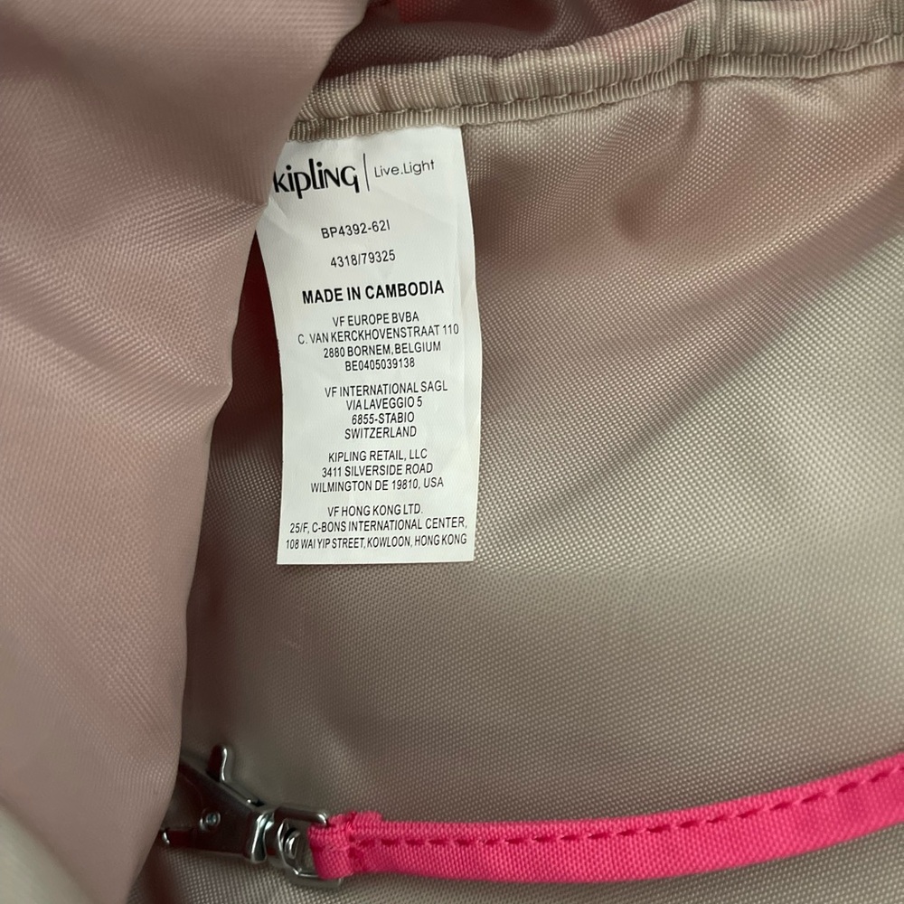 Kipling Hydrangea Pink Spark rare kids backpack BP4392 with Maddie embroidered. - Picture 6 of 7